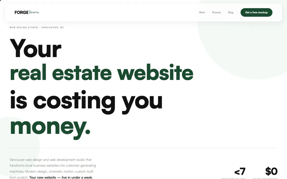 Screenshot of the Forge Digital website homepage