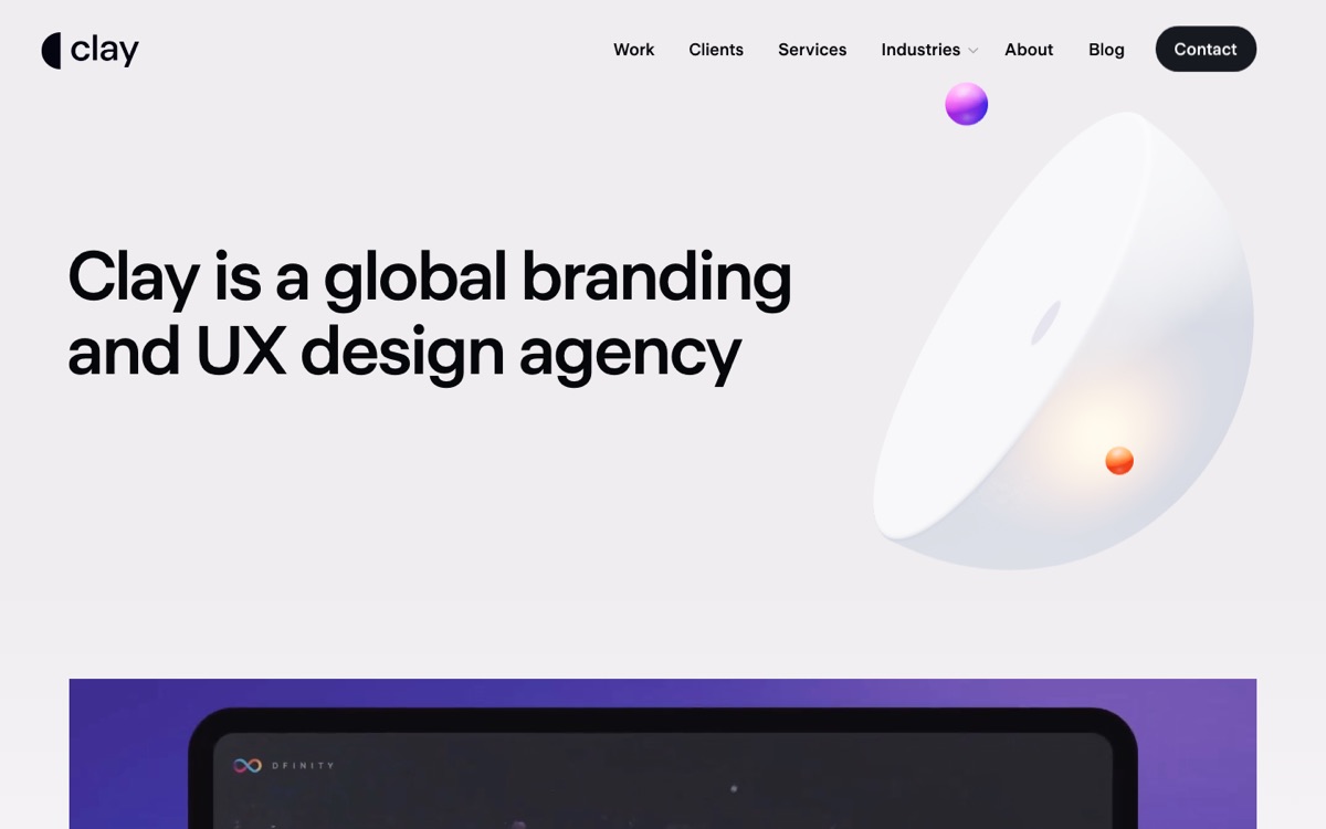 Screenshot of the Clay website